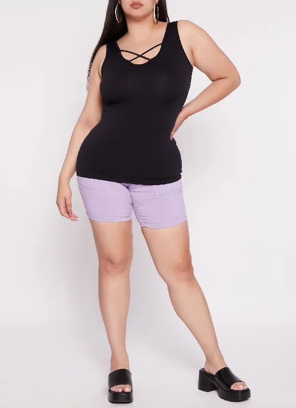 Plus Size Criss Cross Tank Top