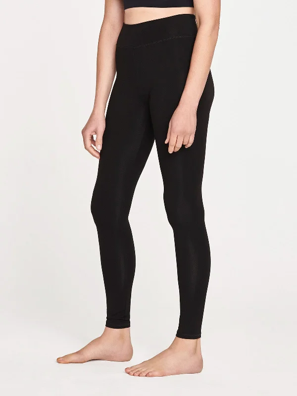 Essential Bamboo Organic Cotton Thick Leggings - Black