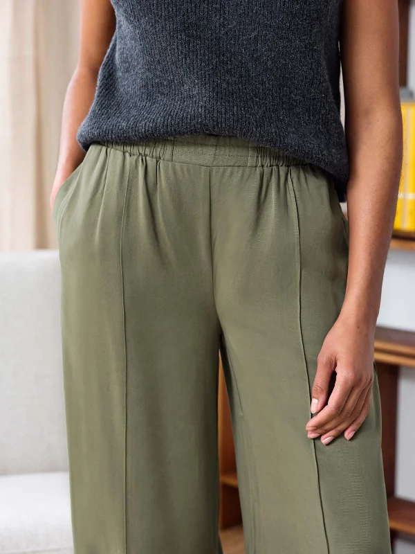 Faya Tencel™ Wide Leg Trouser - Cargo Green