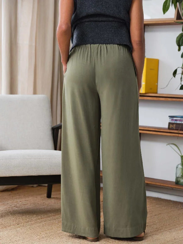 Faya Tencel™ Wide Leg Trouser - Cargo Green