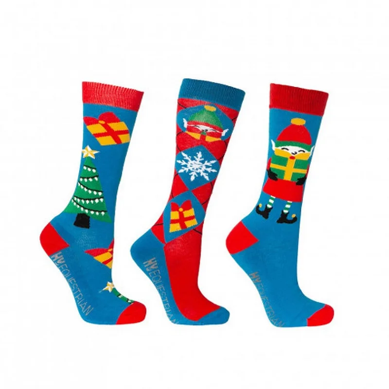 Hy Childrens/Kids Jolly Elves Christmas Socks (Pack of 3)