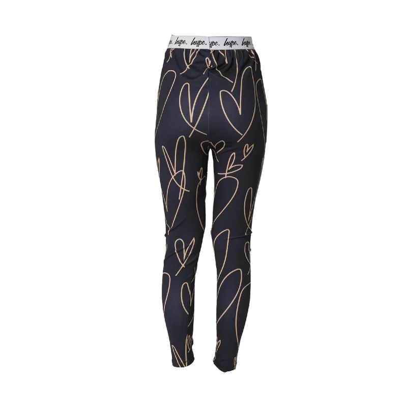 Hype Girls Scribble Heart Leggings