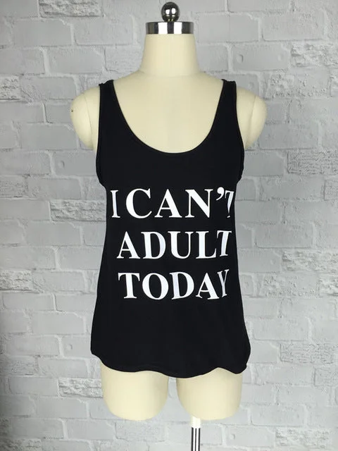 Vest Tops Letter Printed Tank Top