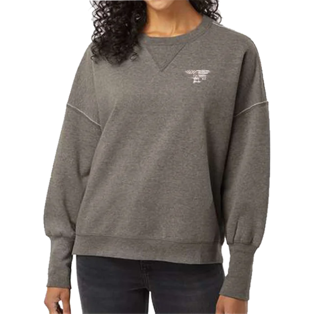 Ladies Trident Charcoal Sueded Fleece Crewneck Sweatshirt