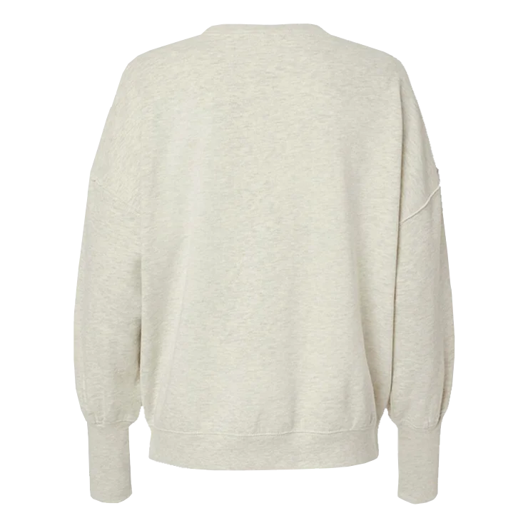 Ladies Trident Sueded Fleece Crewneck Oatmeal Sweatshirt