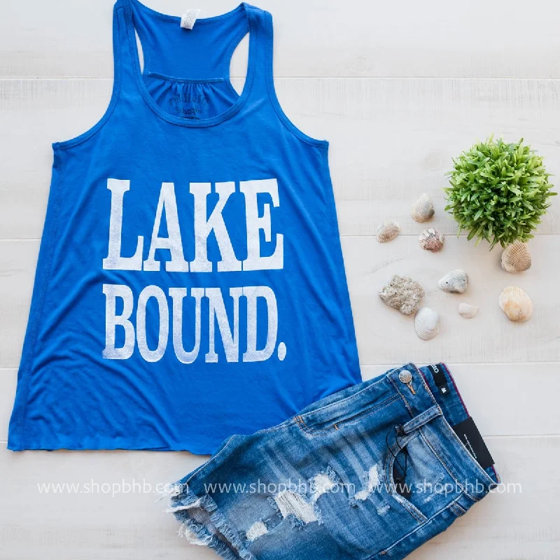 Lake Bound Racerback Tank Top - BLUE**