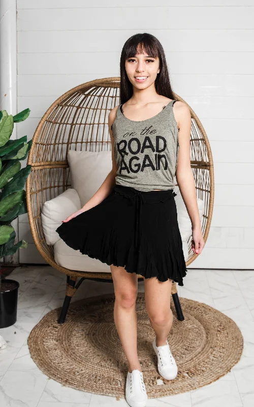 On the Road Again Racerback Olive Tank** - Final Sale