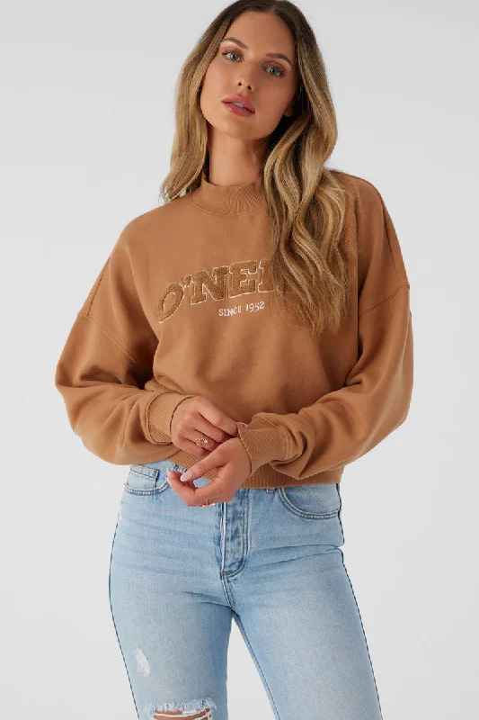 O'Neill Moment Crop Sweatshirt-Tobacco Brown