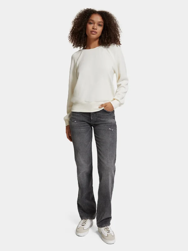 Pleated shoulder sweatshirt