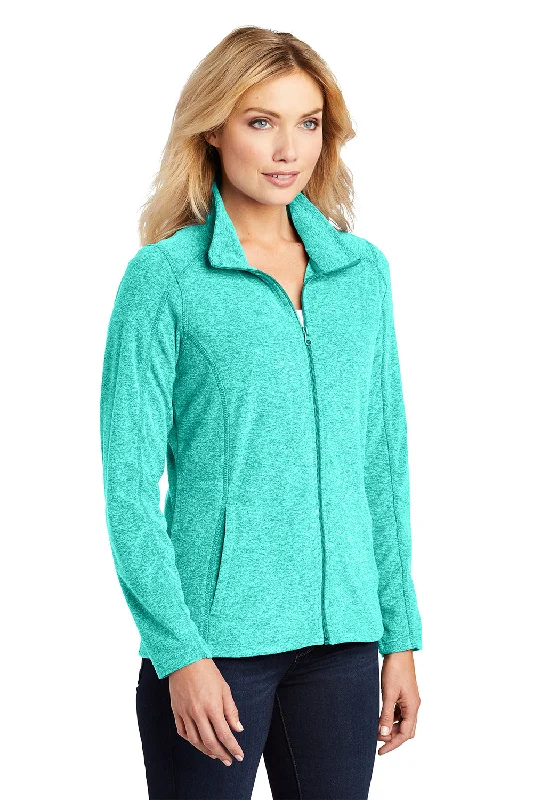 Port Authority Womens Pill Resistant Heather Microfleece Full Zip Sweatshirt - Heather Aqua Green