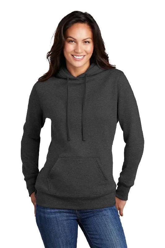 Port & Company Womens Core Fleece Hooded Sweatshirt Hoodie - Heather Dark Grey