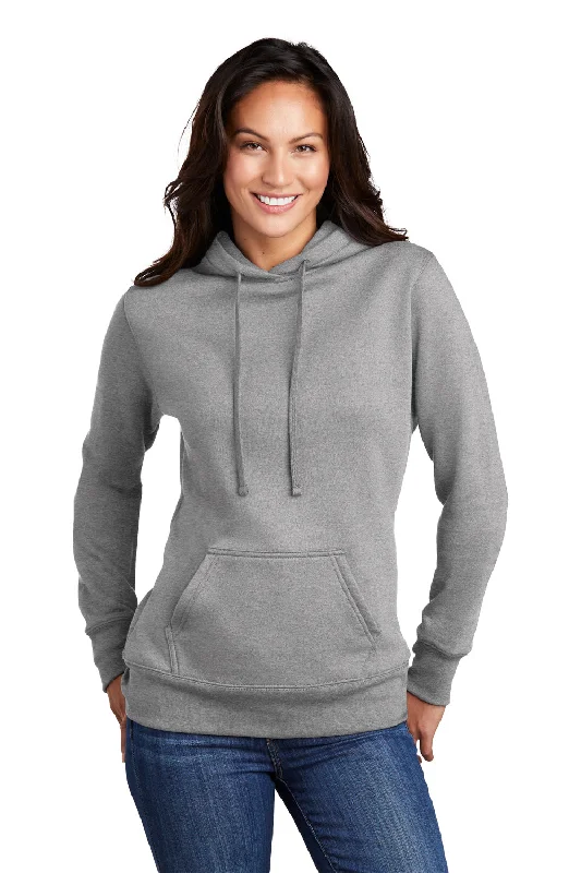 Port & Company Womens Core Fleece Hooded Sweatshirt Hoodie - Heather Grey