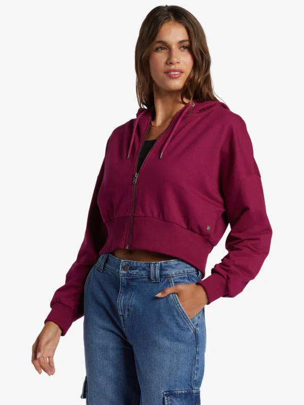 Roxy Shorebreak Zip Hooded Sweatshirt-Raspberry Radiance