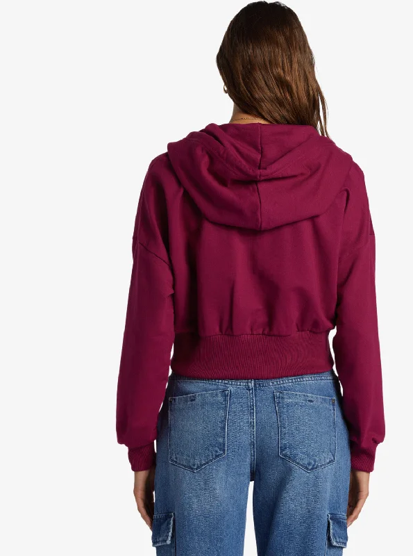 Roxy Shorebreak Zip Hooded Sweatshirt-Raspberry Radiance