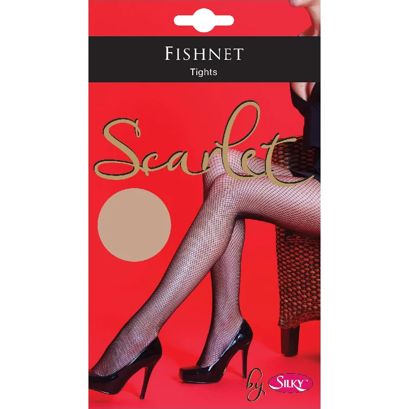 Silky Womens/Ladies Scarlet Fishnet Tights (1 Pair)