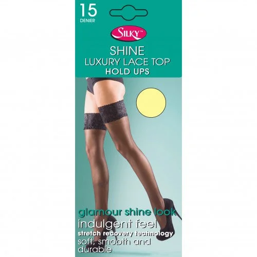 Silky Womens/Ladies Shine Lace Top Hold Ups (1 Pair)