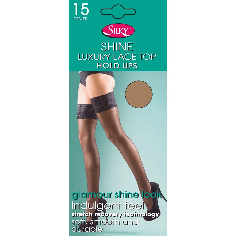 Silky Womens/Ladies Shine Lace Top Hold Ups (1 Pair)