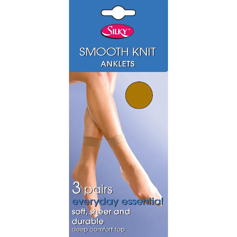 Silky Womens/Ladies Smooth Knit Ankle High (3 Pairs)