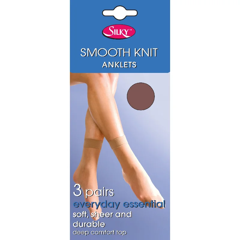 Silky Womens/Ladies Smooth Knit Ankle High (3 Pairs)