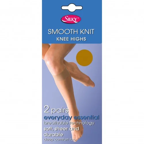 Silky Womens/Ladies Smooth Knit Knee Highs (2 Pairs)