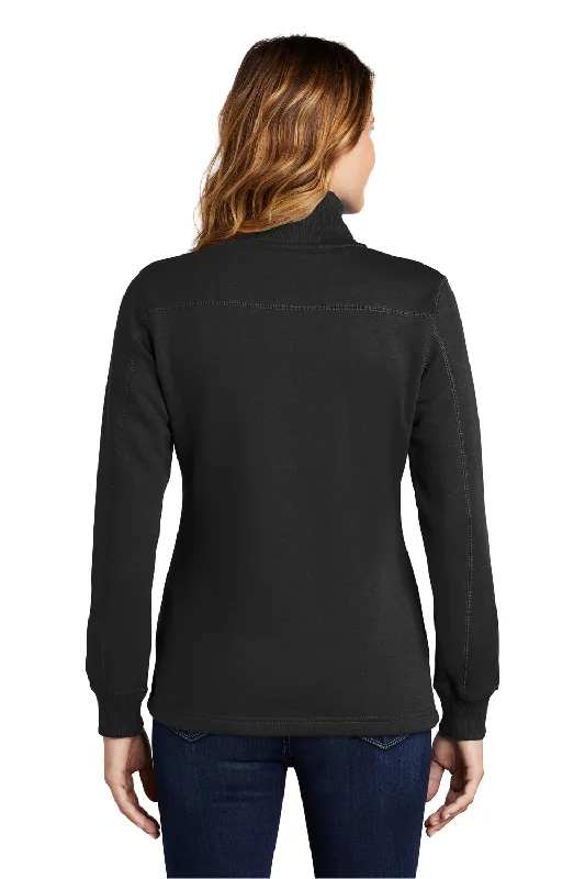 Sport-Tek Womens Shrink Resistant Fleece 1/4 Zip Sweatshirt - Black