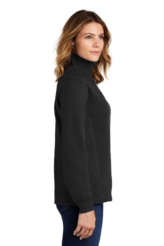 Sport-Tek Womens Shrink Resistant Fleece 1/4 Zip Sweatshirt - Black