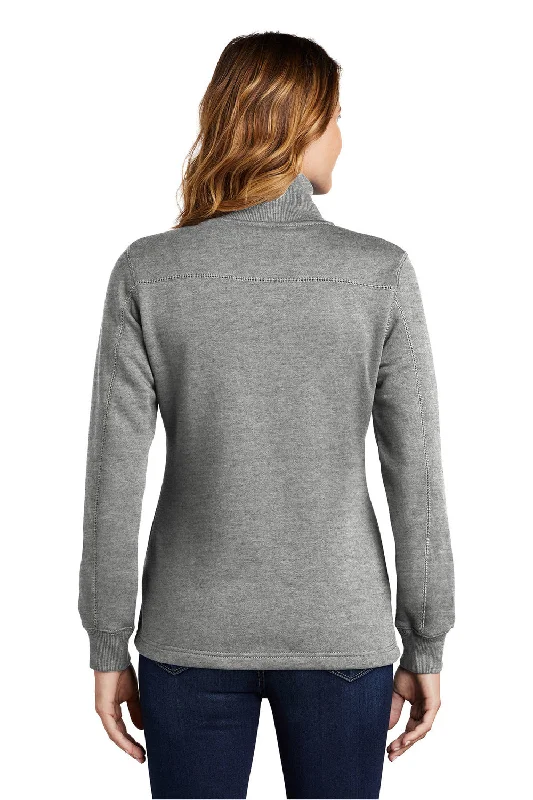 Sport-Tek Womens Shrink Resistant Fleece 1/4 Zip Sweatshirt - Heather Vintage Grey