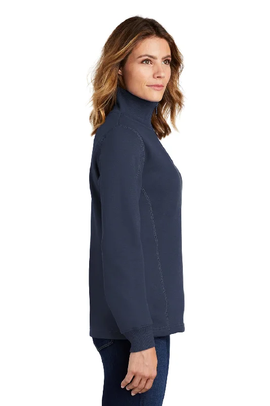 Sport-Tek Womens Shrink Resistant Fleece 1/4 Zip Sweatshirt - True Navy Blue