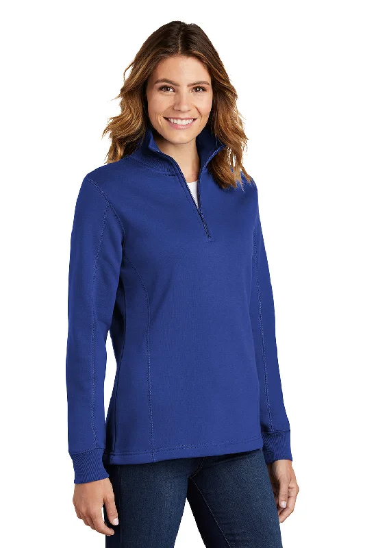 Sport-Tek Womens Shrink Resistant Fleece 1/4 Zip Sweatshirt - True Royal Blue