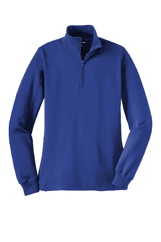 Sport-Tek Womens Shrink Resistant Fleece 1/4 Zip Sweatshirt - True Royal Blue