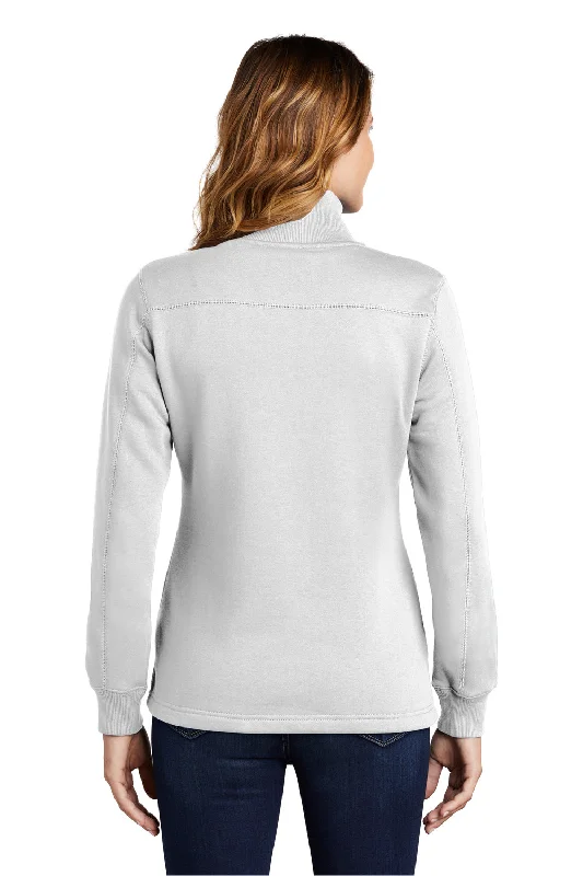 Sport-Tek Womens Shrink Resistant Fleece 1/4 Zip Sweatshirt - White