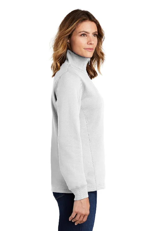 Sport-Tek Womens Shrink Resistant Fleece 1/4 Zip Sweatshirt - White