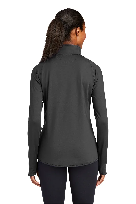 Sport-Tek Womens Sport-Wick Moisture Wicking 1/4 Zip Sweatshirt - Charcoal Grey