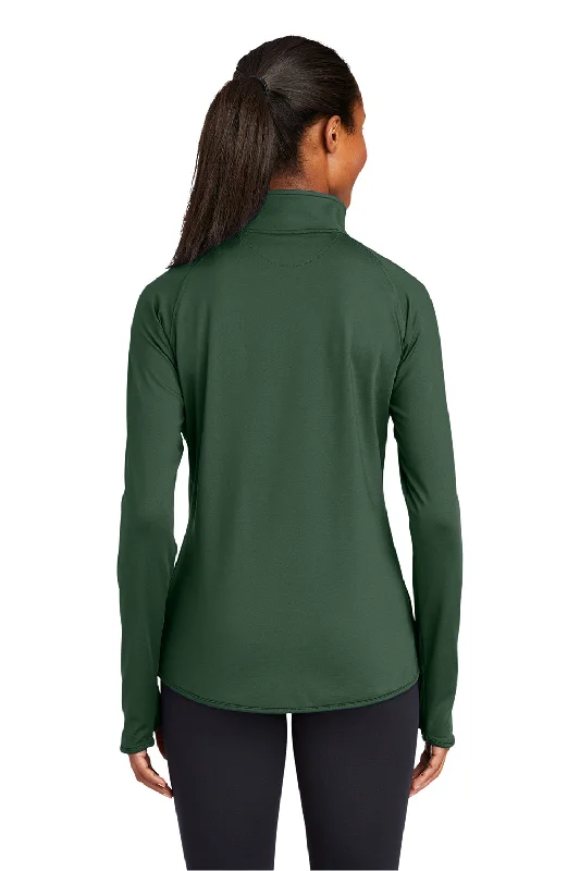 Sport-Tek Womens Sport-Wick Moisture Wicking 1/4 Zip Sweatshirt - Forest Green