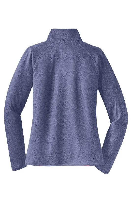 Sport-Tek Womens Sport-Wick Moisture Wicking 1/4 Zip Sweatshirt - Heather True Navy Blue