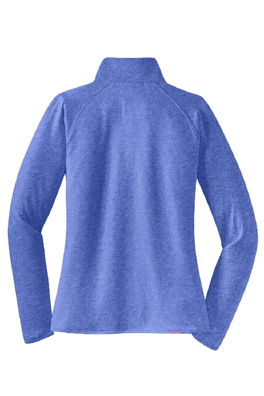 Sport-Tek Womens Sport-Wick Moisture Wicking 1/4 Zip Sweatshirt - Heather True Royal Blue