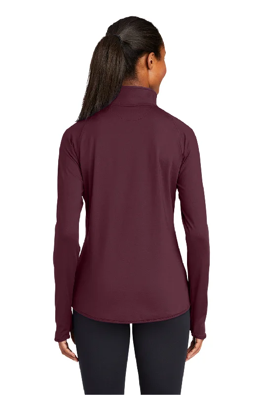 Sport-Tek Womens Sport-Wick Moisture Wicking 1/4 Zip Sweatshirt - Maroon