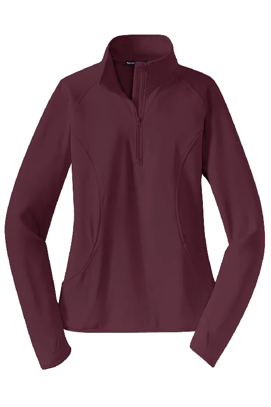 Sport-Tek Womens Sport-Wick Moisture Wicking 1/4 Zip Sweatshirt - Maroon