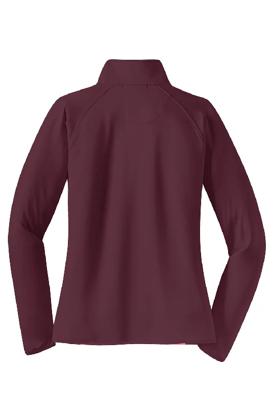 Sport-Tek Womens Sport-Wick Moisture Wicking 1/4 Zip Sweatshirt - Maroon