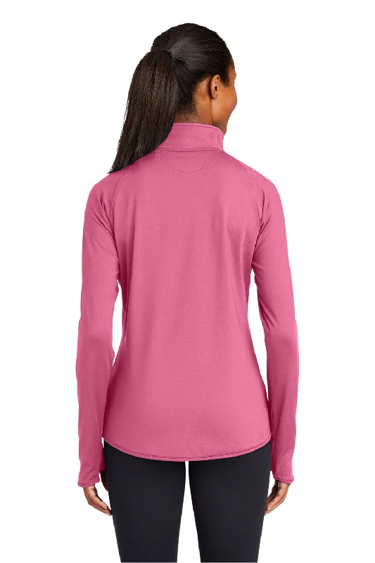 Sport-Tek Womens Sport-Wick Moisture Wicking 1/4 Zip Sweatshirt - Dusty Rose Pink