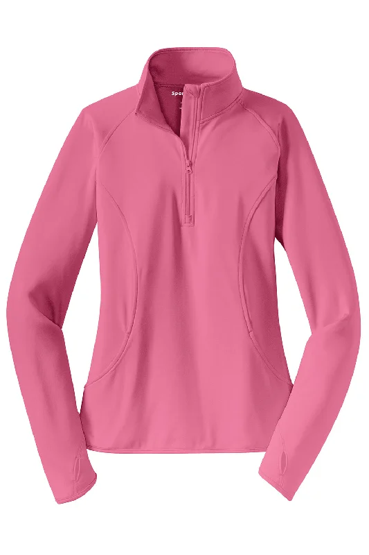 Sport-Tek Womens Sport-Wick Moisture Wicking 1/4 Zip Sweatshirt - Dusty Rose Pink