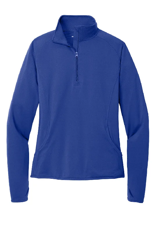 Sport-Tek Womens Sport-Wick Moisture Wicking 1/4 Zip Sweatshirt - True Royal Blue