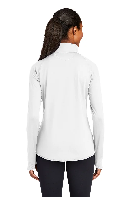 Sport-Tek Womens Sport-Wick Moisture Wicking 1/4 Zip Sweatshirt - White