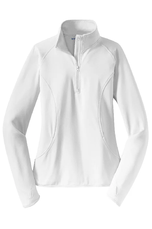 Sport-Tek Womens Sport-Wick Moisture Wicking 1/4 Zip Sweatshirt - White