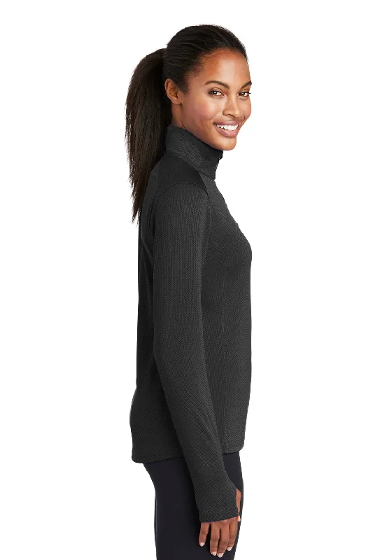 Sport-Tek Womens Sport-Wick Moisture Wicking 1/4 Zip Sweatshirt - Black