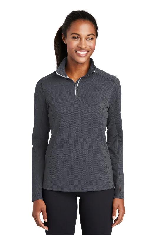 Sport-Tek Womens Sport-Wick Moisture Wicking 1/4 Zip Sweatshirt - Iron Grey