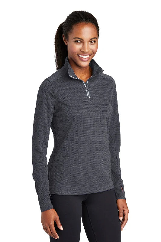 Sport-Tek Womens Sport-Wick Moisture Wicking 1/4 Zip Sweatshirt - Iron Grey