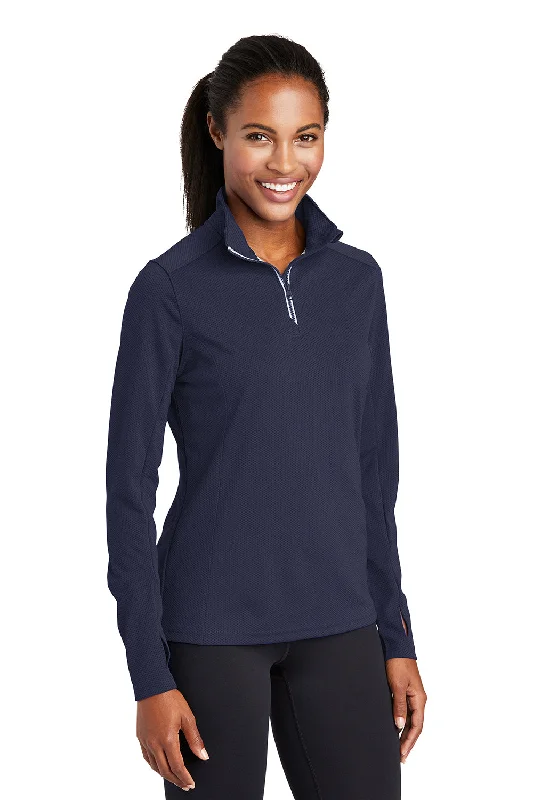 Sport-Tek Womens Sport-Wick Moisture Wicking 1/4 Zip Sweatshirt - True Navy Blue