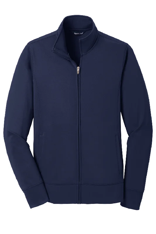 Sport-Tek Womens Sport-Wick Moisture Wicking Fleece Full Zip Sweatshirt - Navy Blue