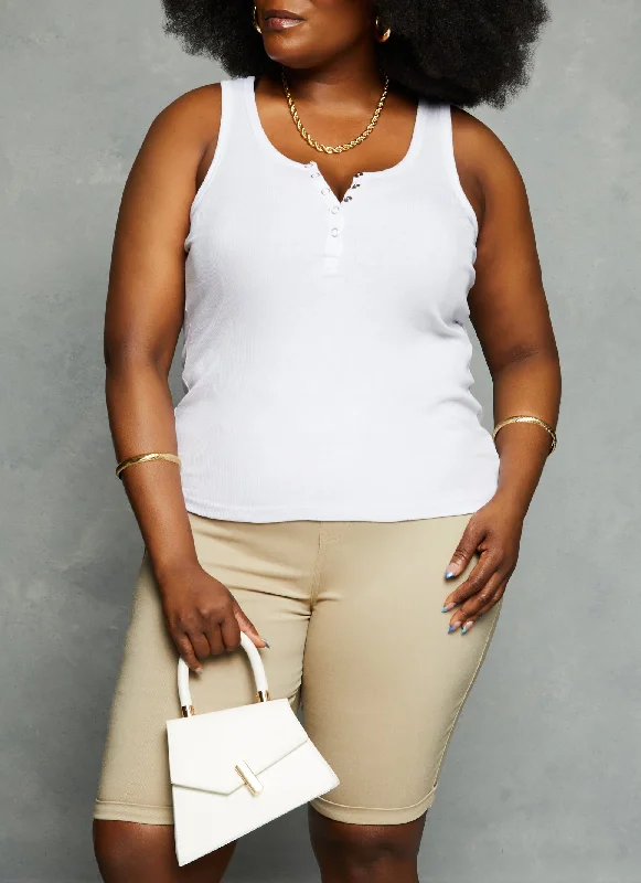 Plus Size Henley Tank Top